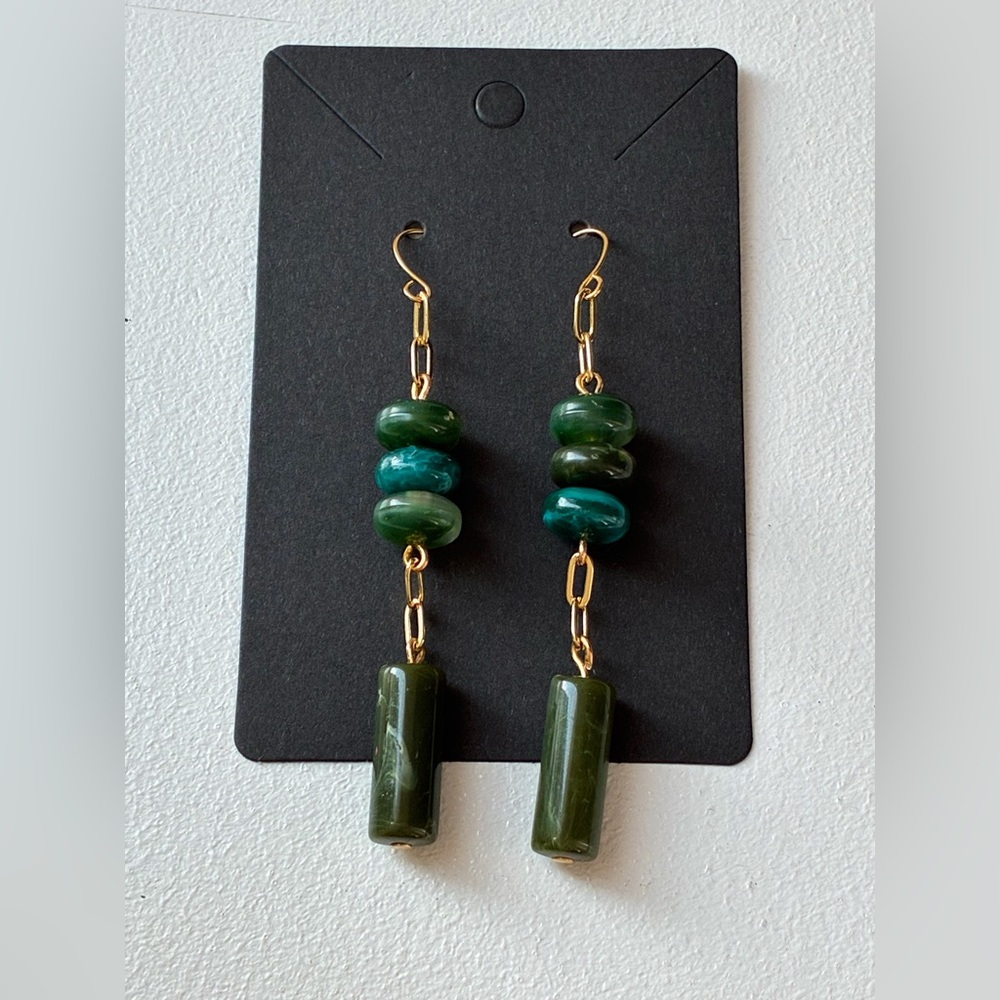 Beaded gold plated earrings
